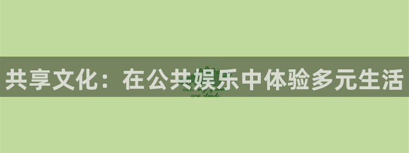 蓝图娱乐平台主管：共享文化：在公共娱乐中体验多元生活